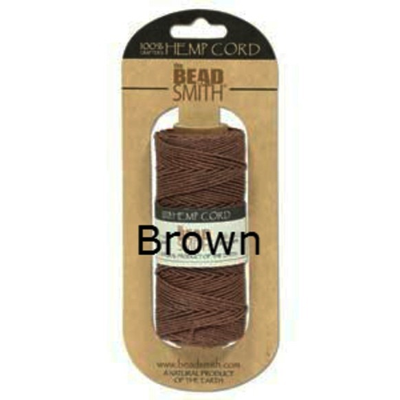 The Beadsmith Natural Hemp Twine Bead Cord 1mm/ 50 Gram Roll- 1mm Brown