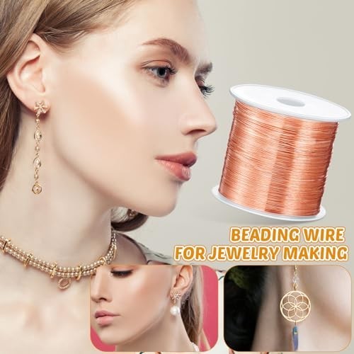 5 Rolls Jewelry Wire Kit – 18, 20, 22, 24, 26 Gauge Copper Craft Metal for Beadi