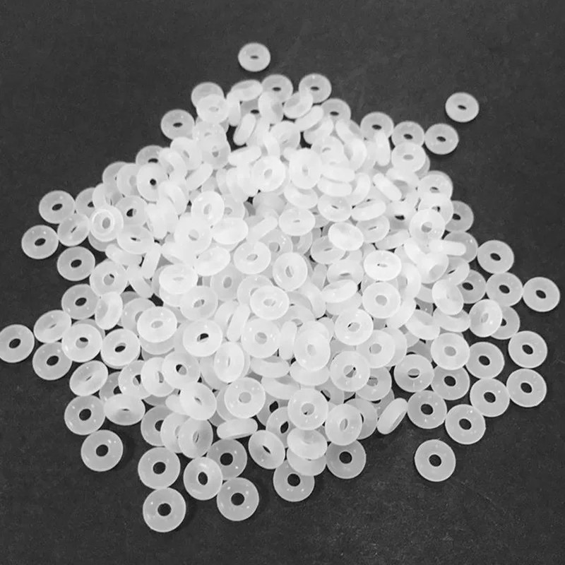 100Pcs Rubber Stopper Spacer Transparent O Rings End Clasp Beads Gasket for Brac