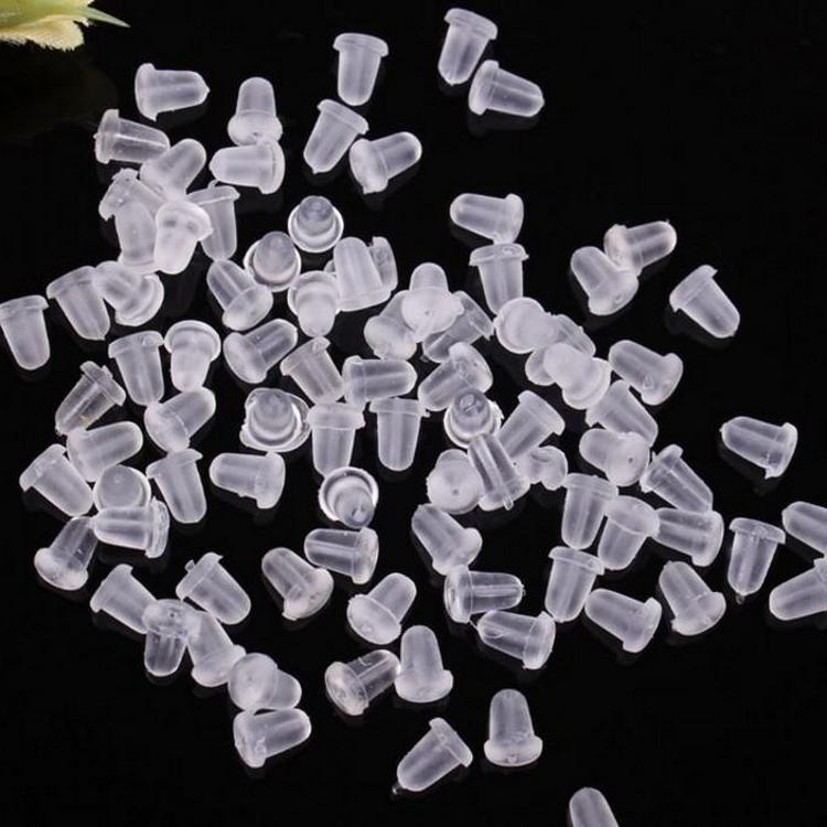 New Clear Color Plastic Rubber Bullet Clutch Earring Safety Back Stopper
