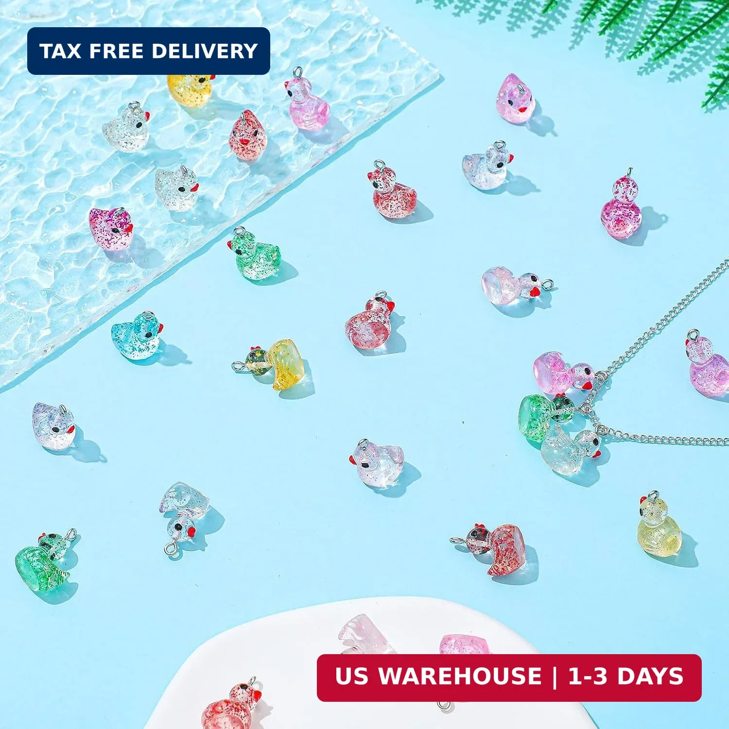 Jetec 40 Pcs Mini Resin Duck Charms Pendants Findings Beads for Women Adult Jewe