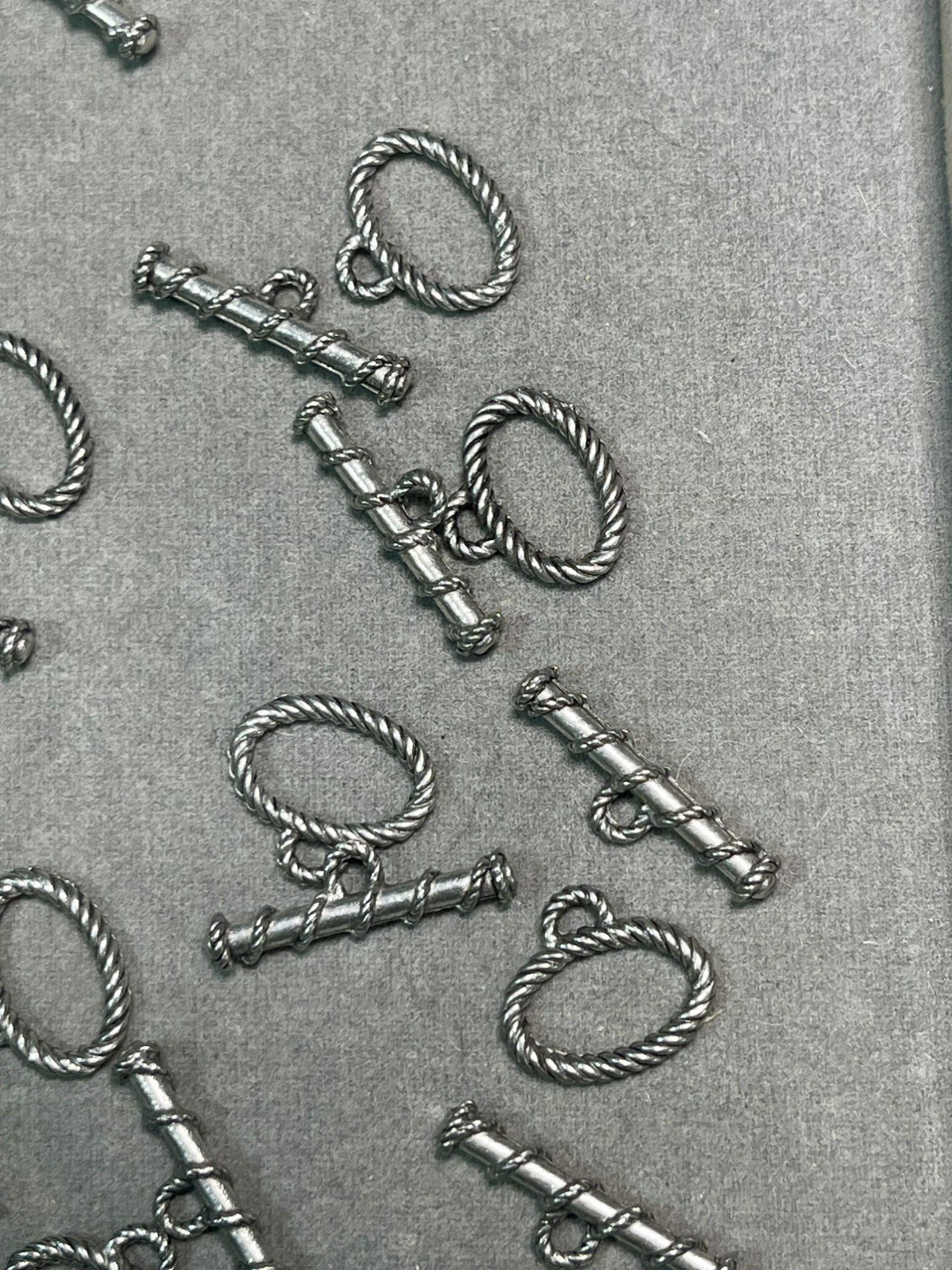 Silver Toggle Clasps 10 sets 14 Grams. New Bali Silver