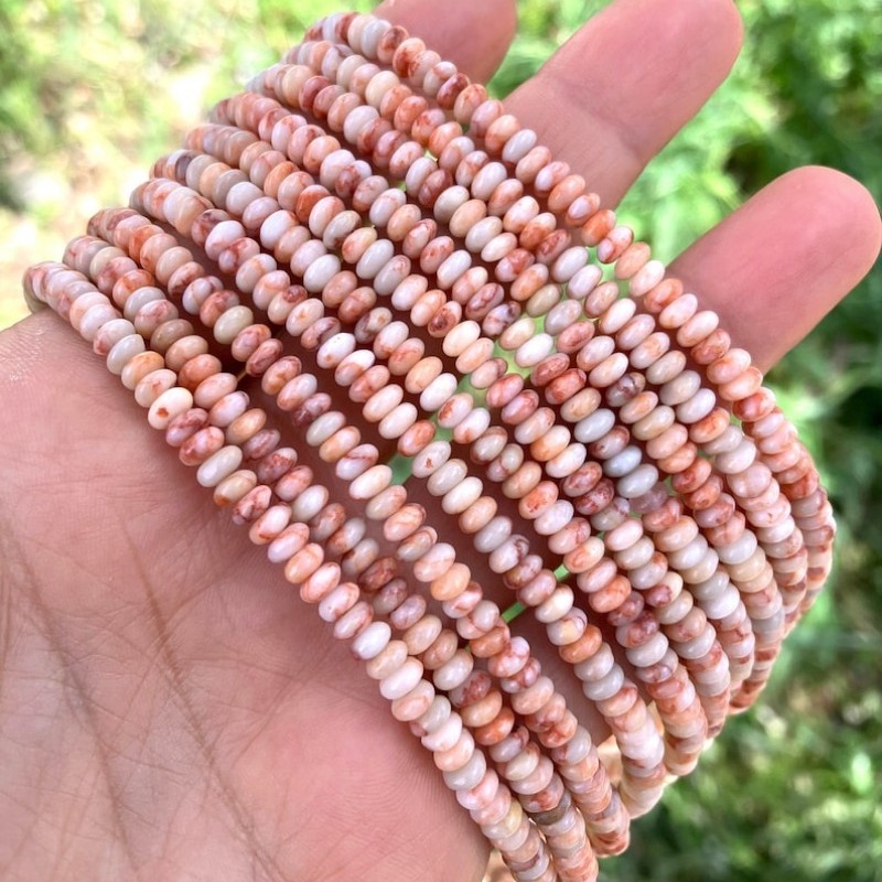 2x4mm Natural Red Spider Web Jasper Rondelle Spacer Beads for Jewelry Making DIY