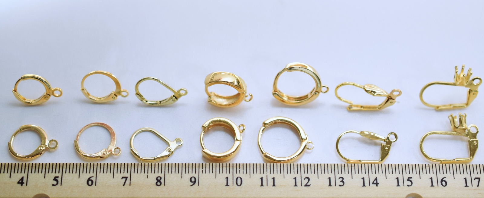 Gold Filled EP Leverback/leaf/Huggie/Bead setting Earring Hook Dangling findings