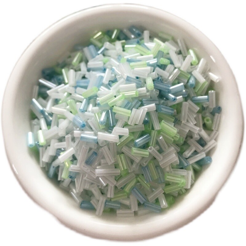 3200pcs 4.5mm Loose Long Tube Beads Glass Beads Spacer Beading Craft DIY Decor