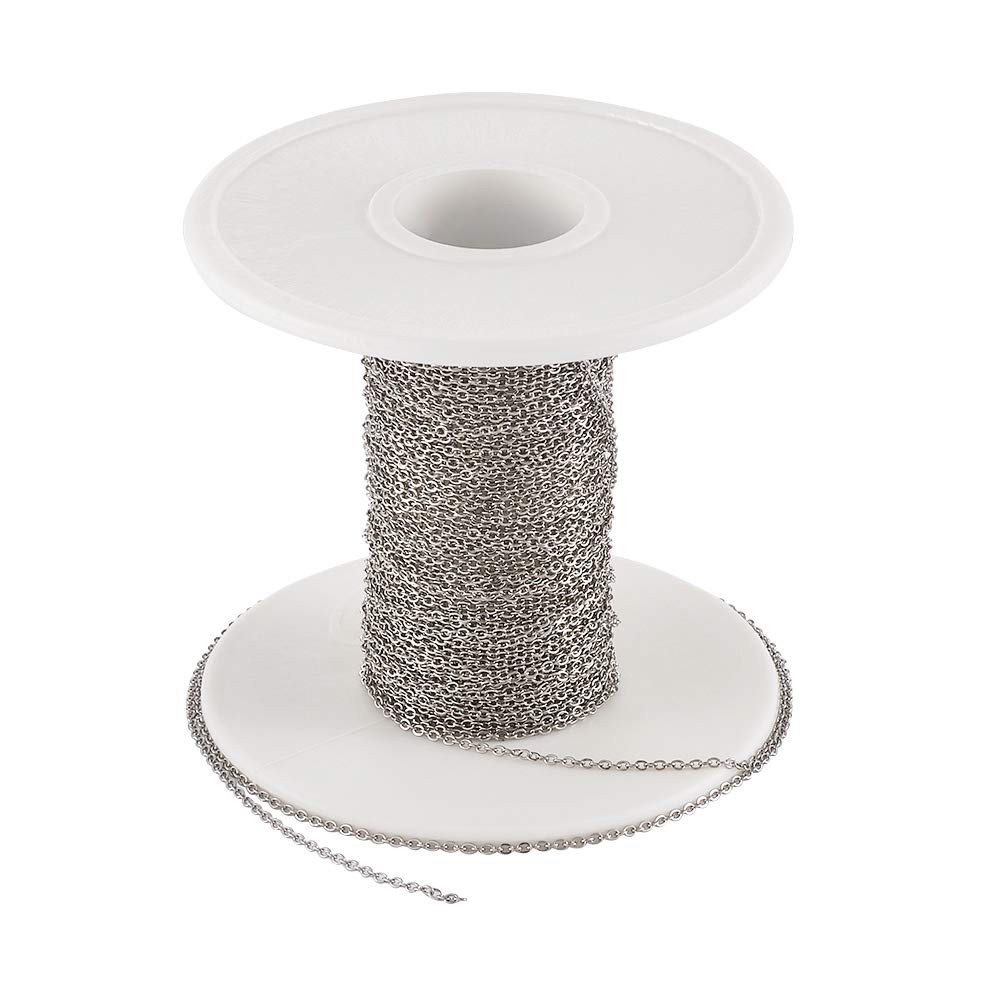 Pandahall 32.8 Feet/10M 304 Stainless Steel Chains- 1.1×0.3mm- feet