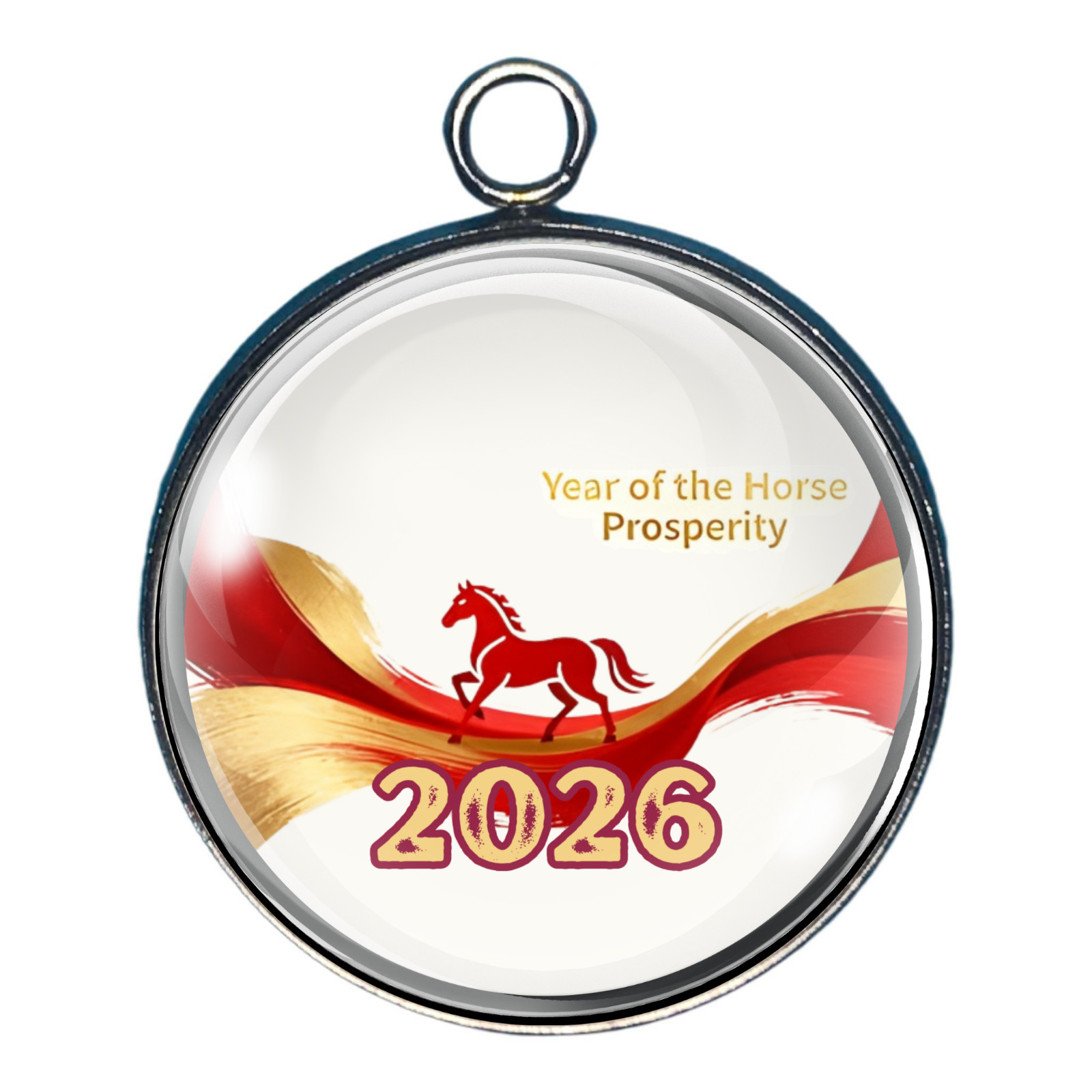 2026 Year of the Horse Charms – Chinese New Year Glass Cabochon Charms