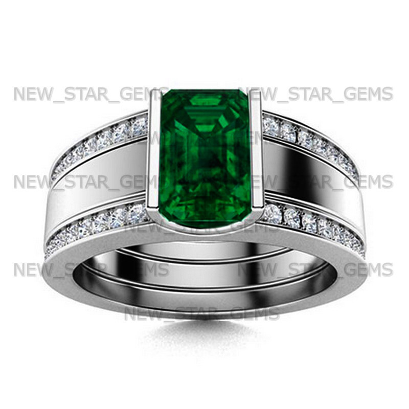 Beryl Emerald Gemstone Ring For Men’s 925 Sterling Silver Ring Handmade Jewelry