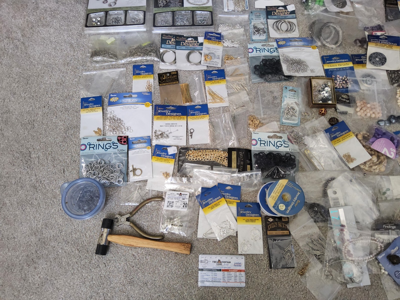 Bulk Lot Gemstones, Metal, Beads, Wire & Clasps Jewelry Making Supplies