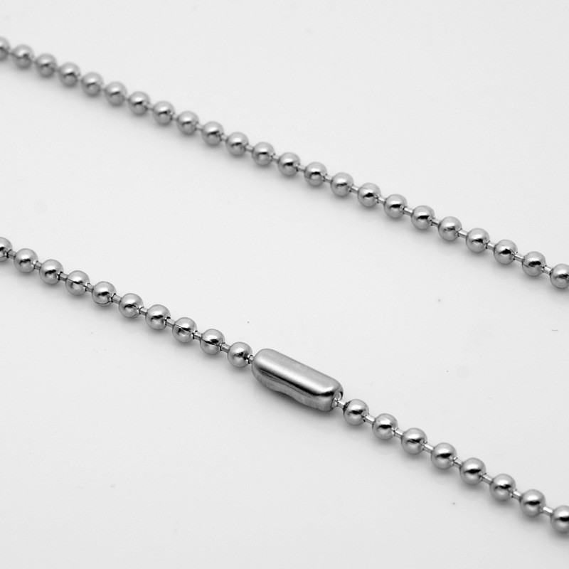 5pcs/lot Stainless Steel Round Ball Bead Chain Necklace Men Women 1.6/2/2.4/3mm
