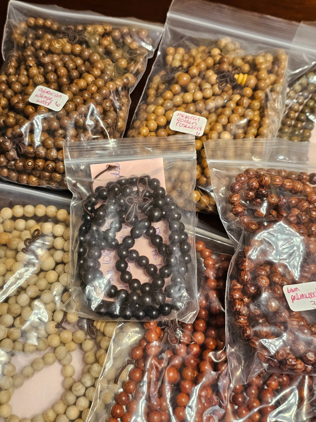 6MM Wood Mala Prayer Buddha Meditation Beads Round BULK LOT 45 STRANDS