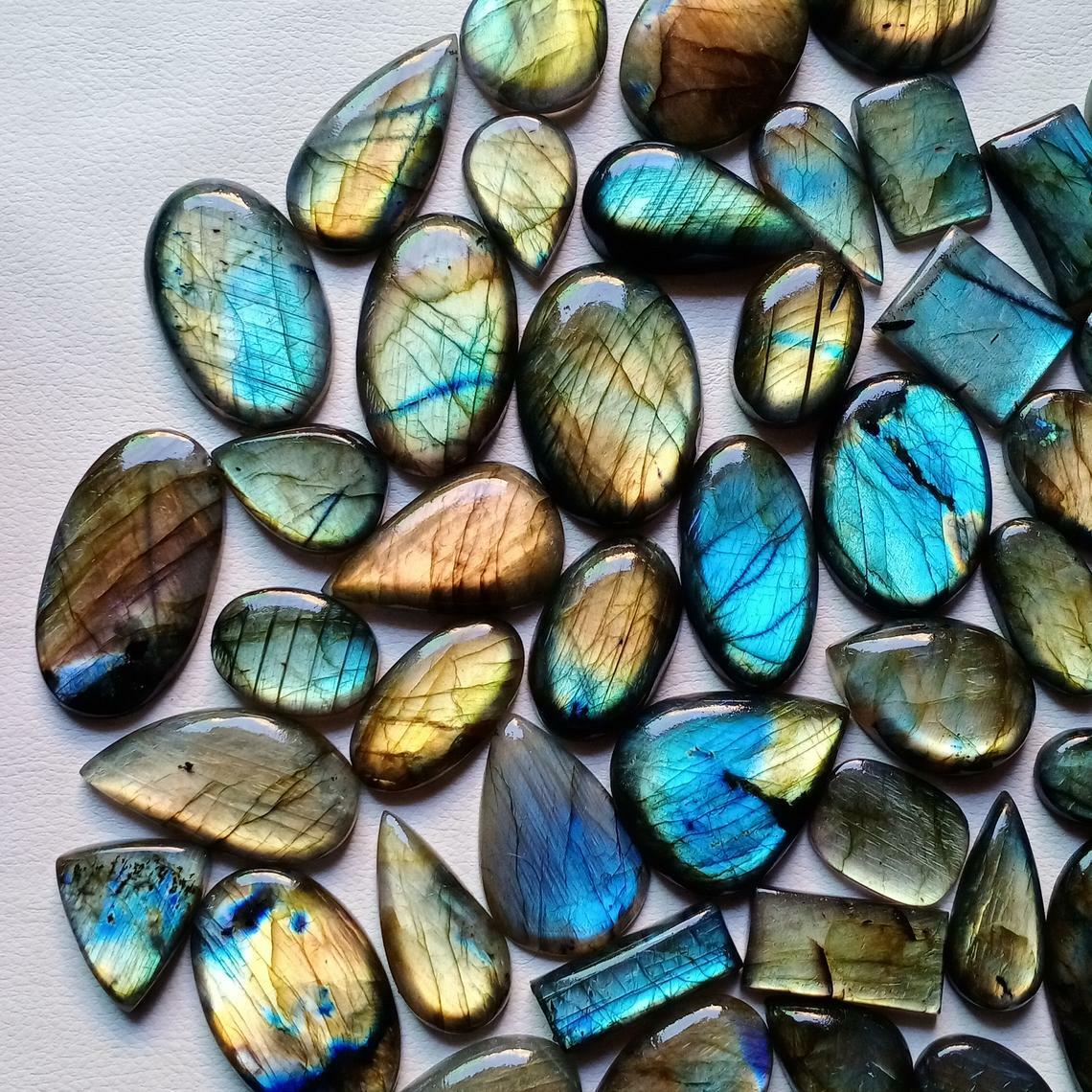 1050 Cts. Natural LABRADORITE CABOCHON Multifire wholesale Labradorite Gemstone