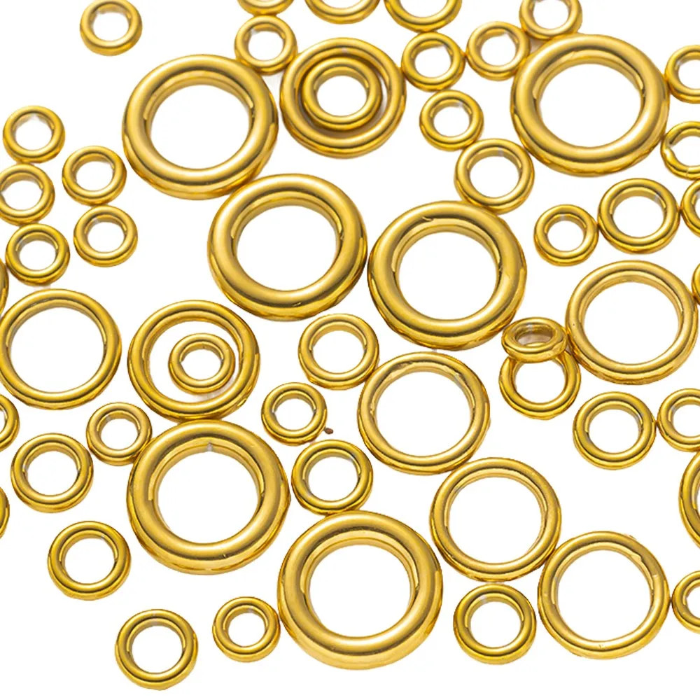 20Pcs Stainless Steel Gold Closed Soldered round Jump Rings Circle Ring DIY Neck