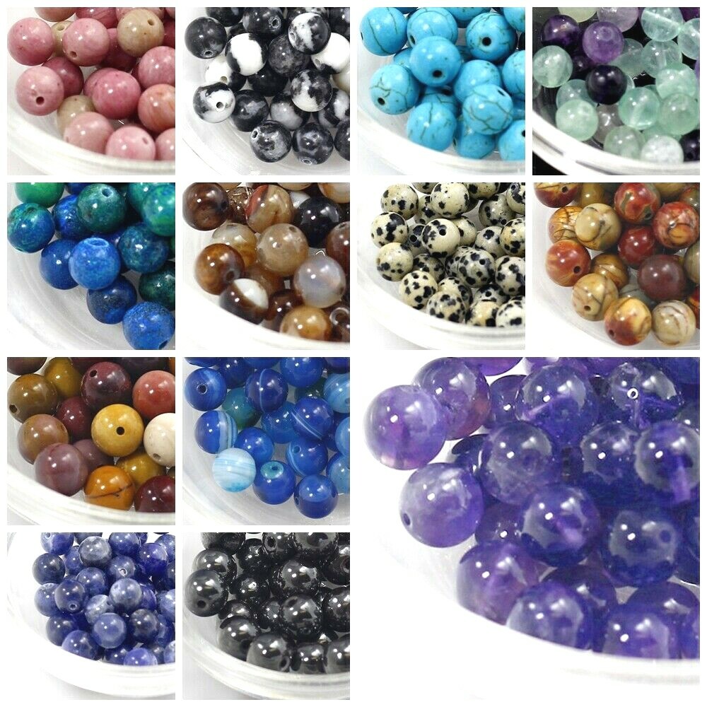Natural Gemstone Beads lot Smooth Round Loose Bead 100pcs 4mm 6mm 8mm 10mm 12mm