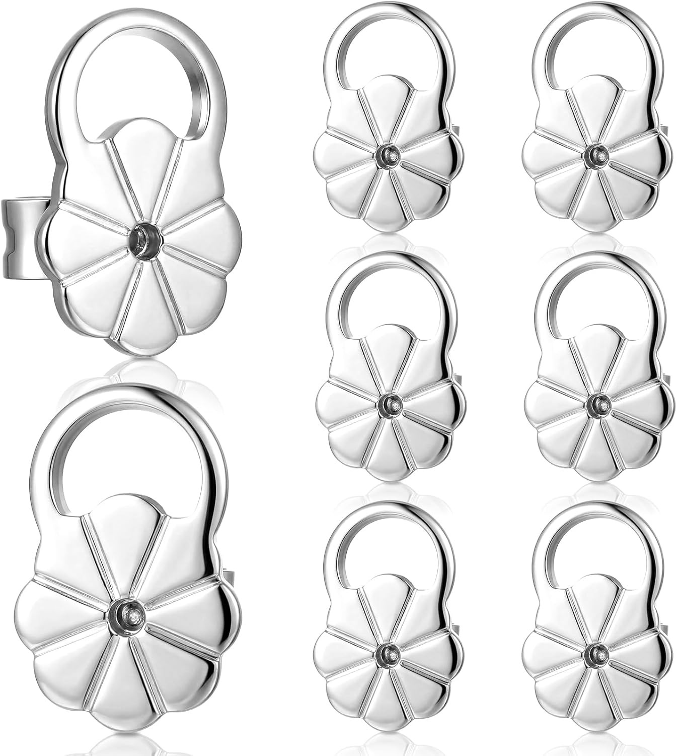 8 Pcs Earring Backs Lifters Earring Backs for Droopy Ears Adjustable Large Earri