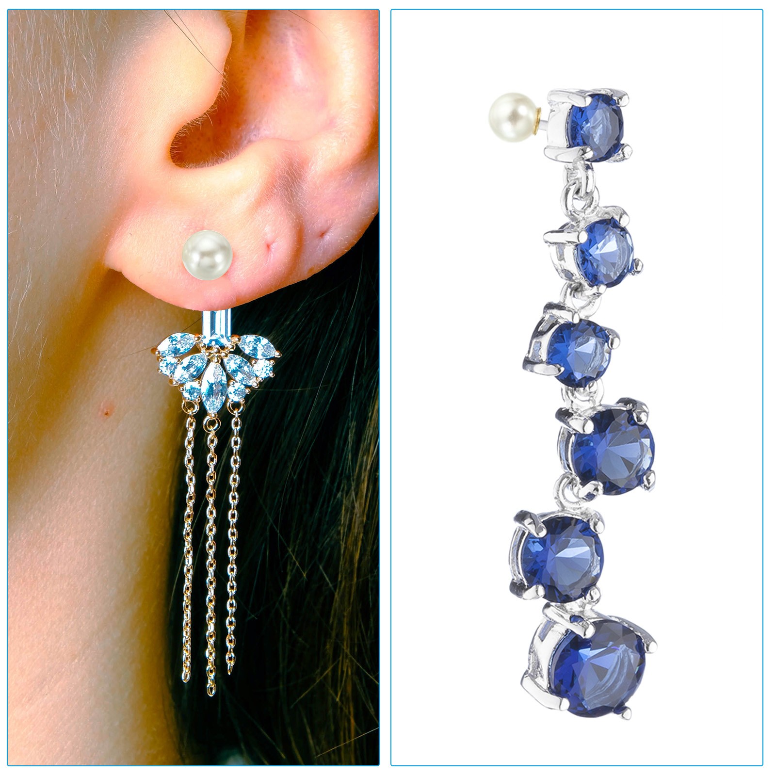 100Pcs 8mm Earring Backs Pearl Earring Backs Replacements Charm Silvery White