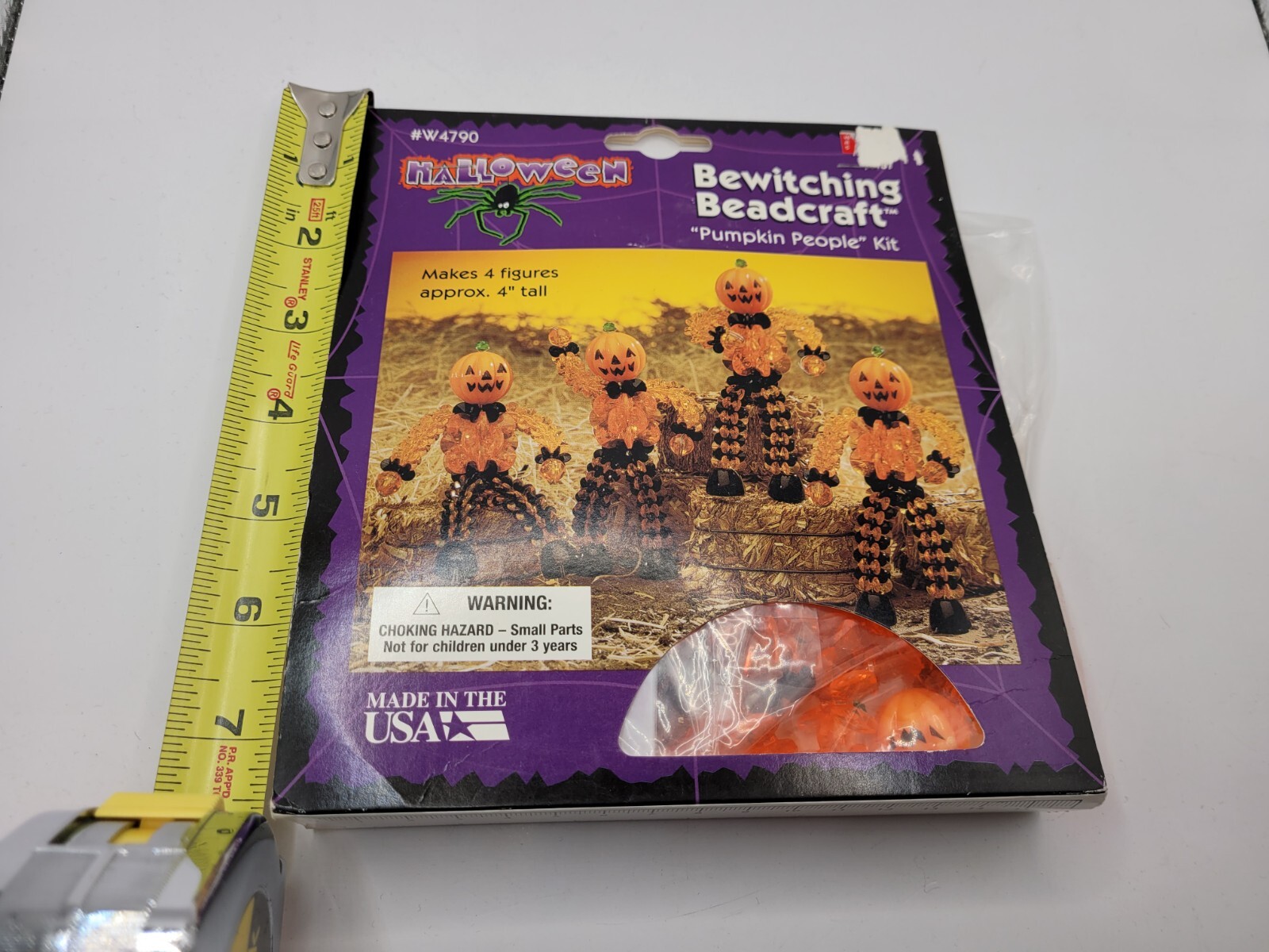The Beadery PUMPKIN PEOPLE Bead Beading Halloween Ornament Kit Makes 4 Vtg