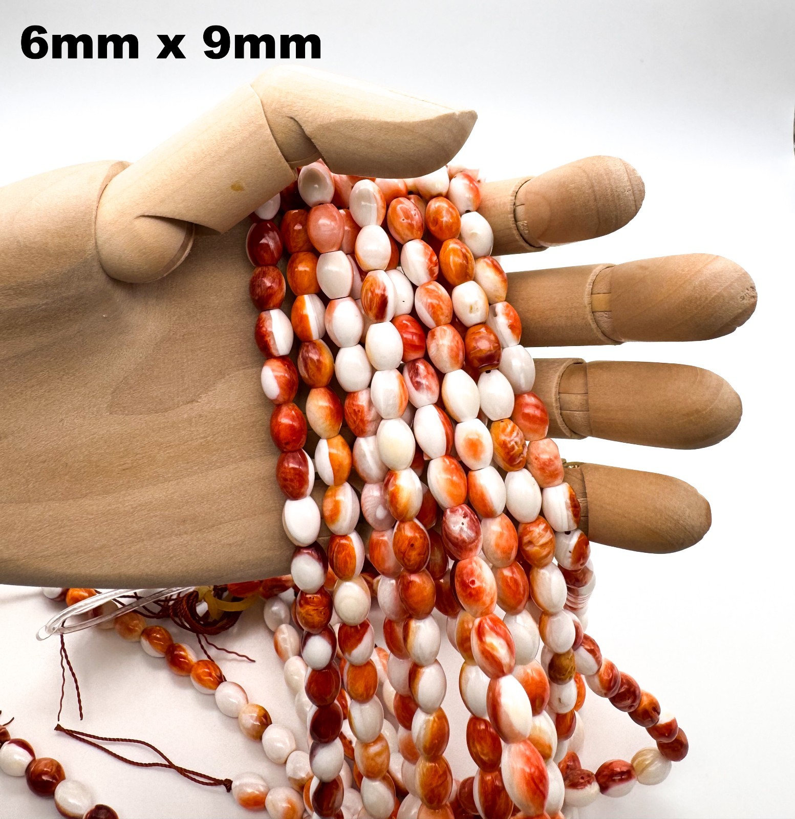 Natural Red Spiny Oyster Shell Beads Oval Barrel Native American Gemstone SO4