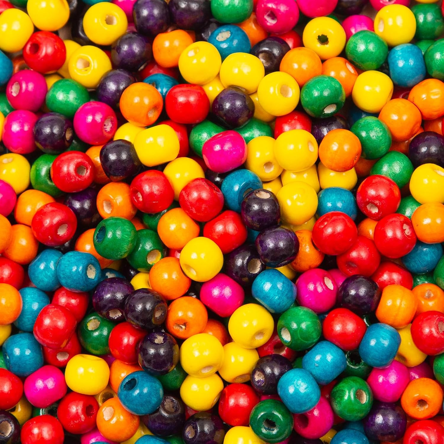 600Pcs Colorful Wooden Beads 10Mm Wood Beads Wooden Loose Spacer Beads