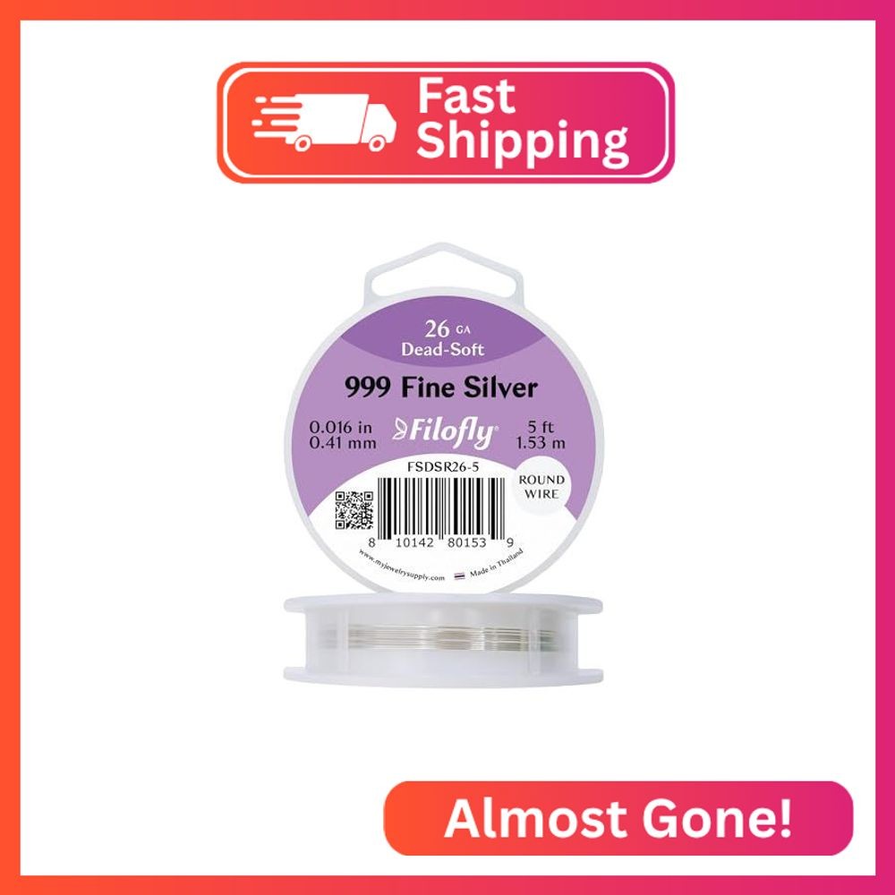 Filofly, 26 Gauge, 999 Fine Silver Wire, Dead Soft, Round, (5 FT)