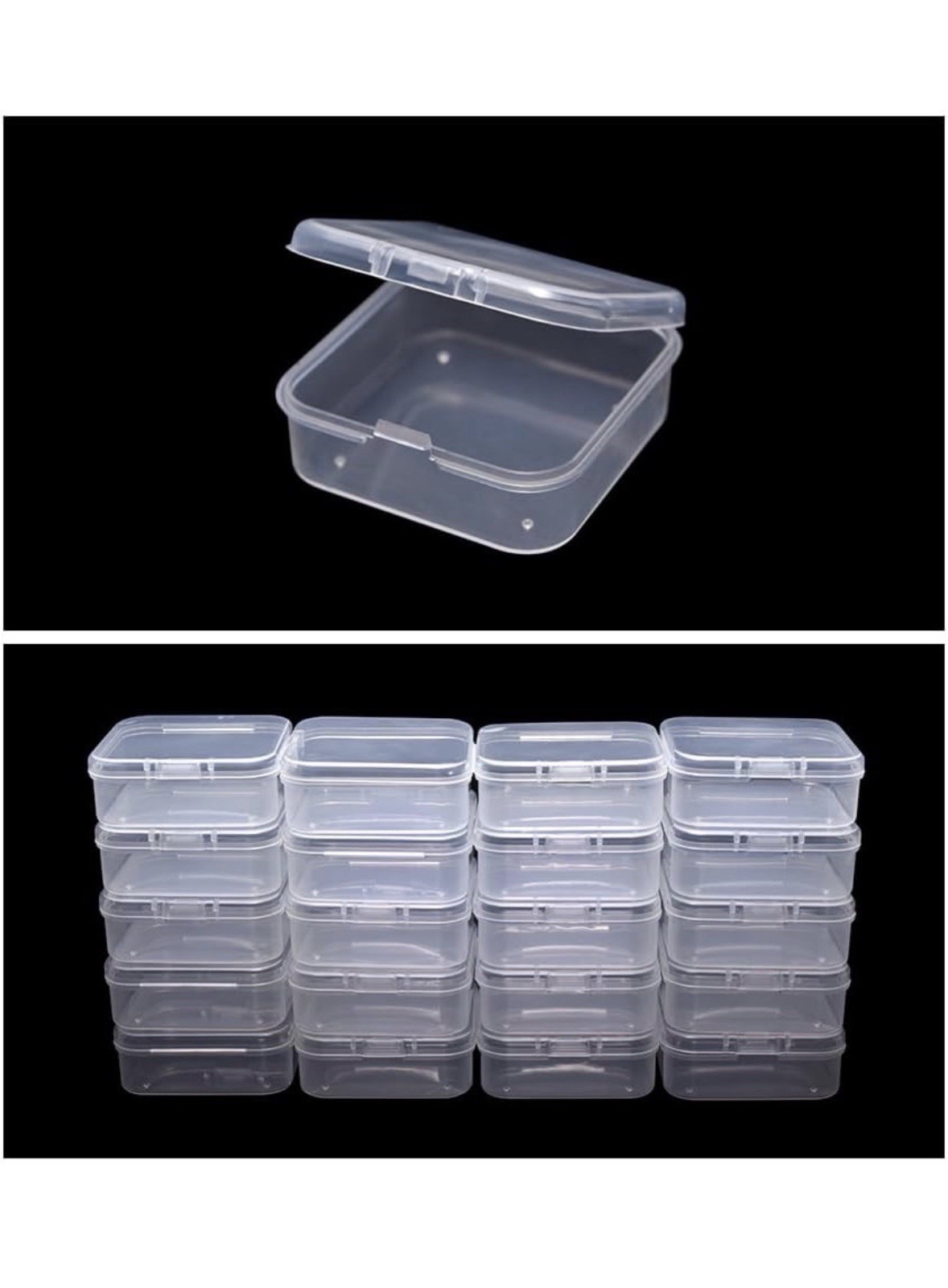 Small Bead Organizers, 20 Pieces Plastic Storage Cases Mini Clear Bead Storage C