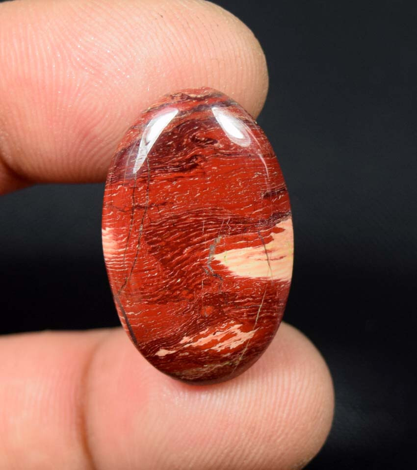 26.20 Cts 100% Natural Red Jasper Oval Cabochon Loose Gemstones for Pendant