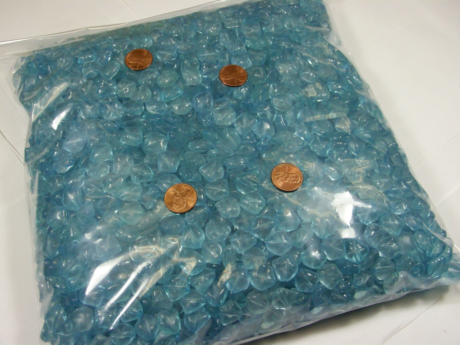 4 Pounds India Blue (7mm x 13mm x 15mm) Acrylic Beads Wholesale Bulk Lot (KD-7)