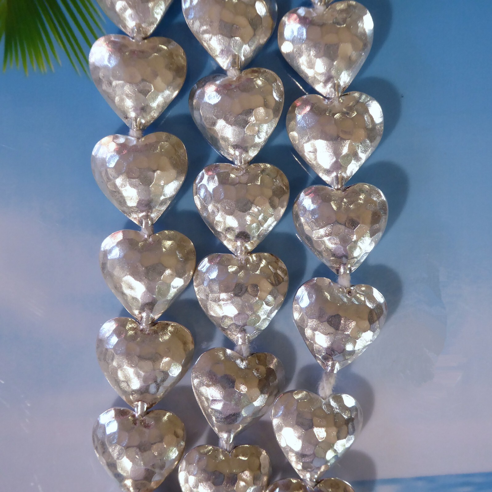 20mm Karen Hill Tribe Fine Silver Puffed Hammered Heart Bead – One Bead