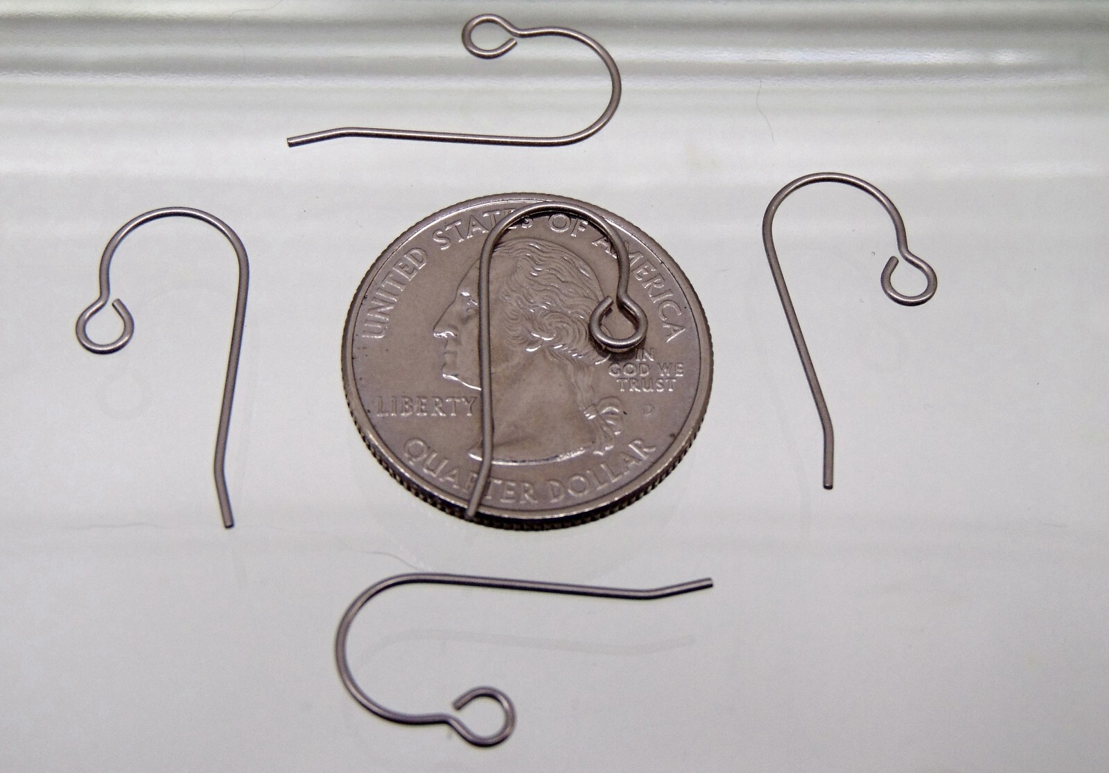 TITANIUM Ear Wires ~ Hook with Open Loop ~ Pure Grade 1 No Nickel ~ 24mm Post