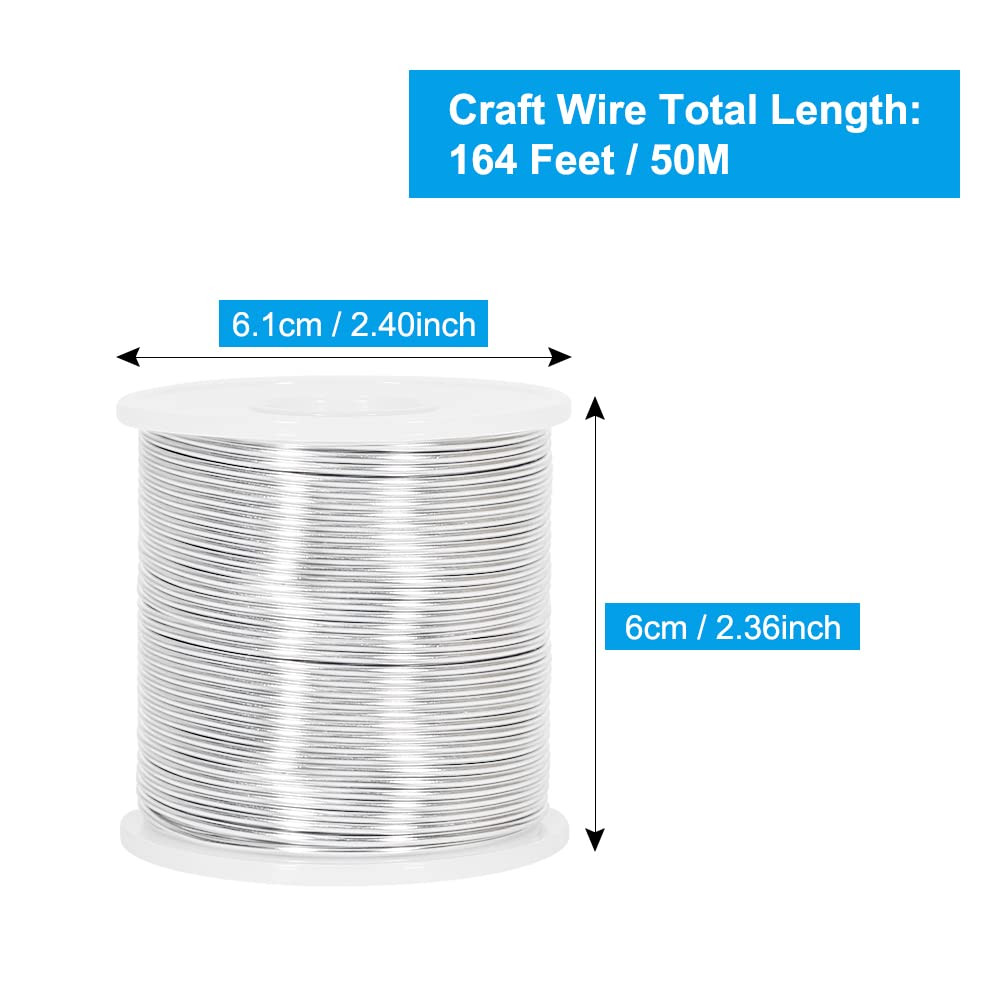 Tenn Well 15 Gauge Aluminum Wire, 164 Feet 1.5Mm Bendable Metal Craft Wire for J