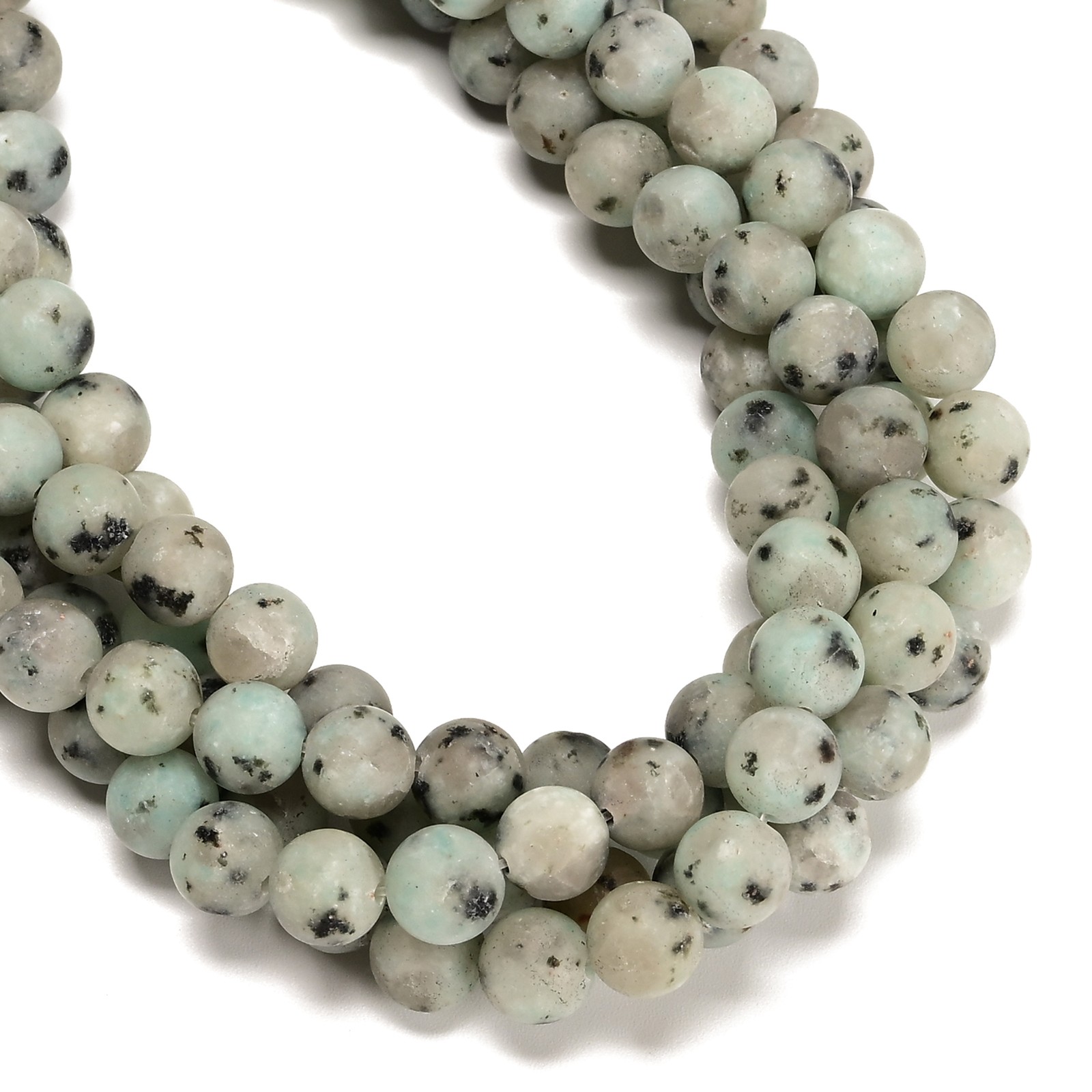Sesame Kiwi Jasper Matte Round Beads 4mm 6mm 8mm 10mm 12mm 15.5″ Strand