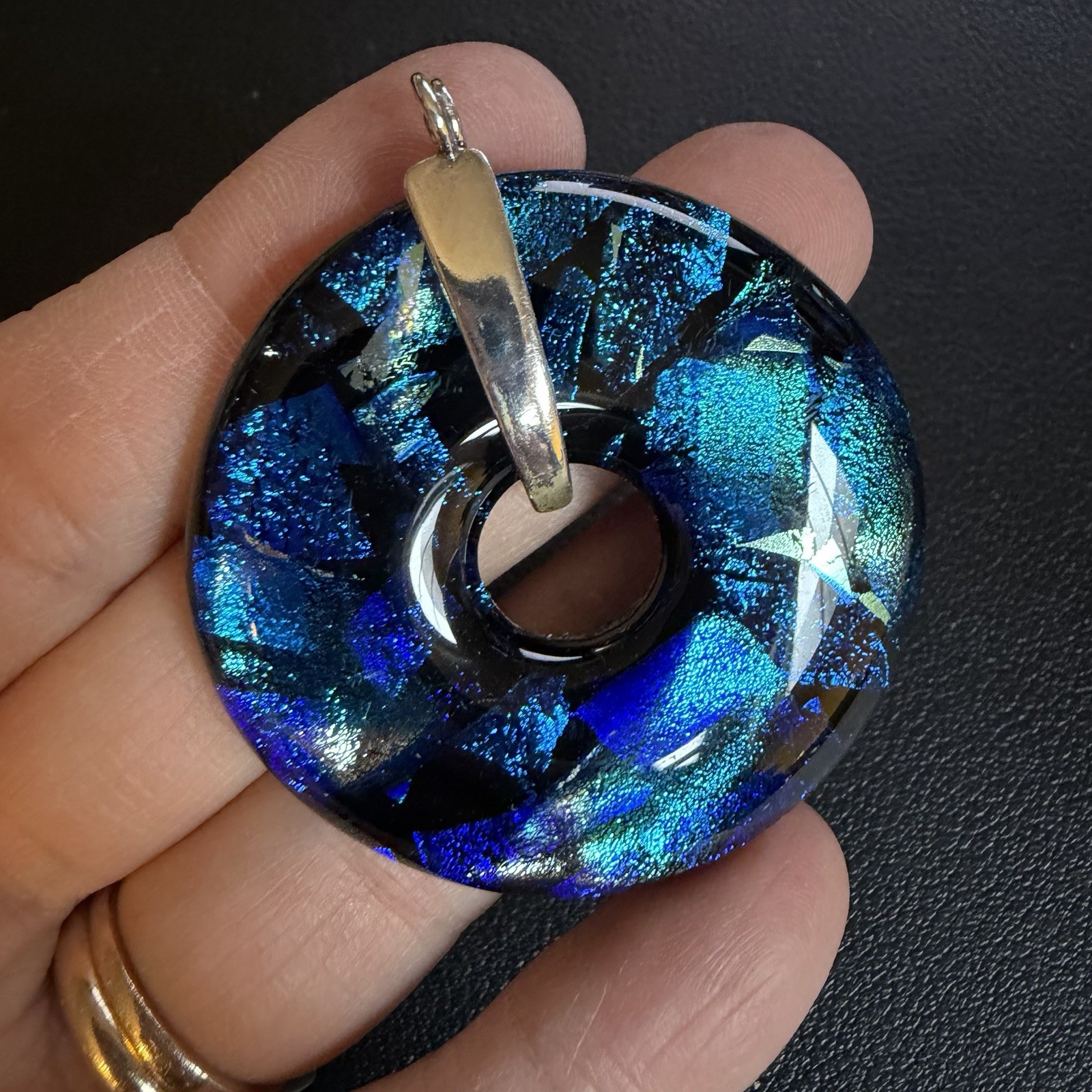Sterling Silver 925 Donut Bail Pendant 25x5mm Simple Design