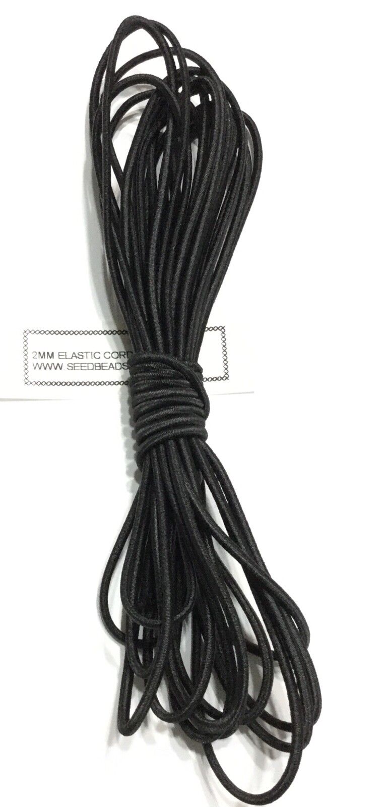 2mm soft Beading black Round Elastic Stretchy Cord 5 Yards-black- 15 Feet