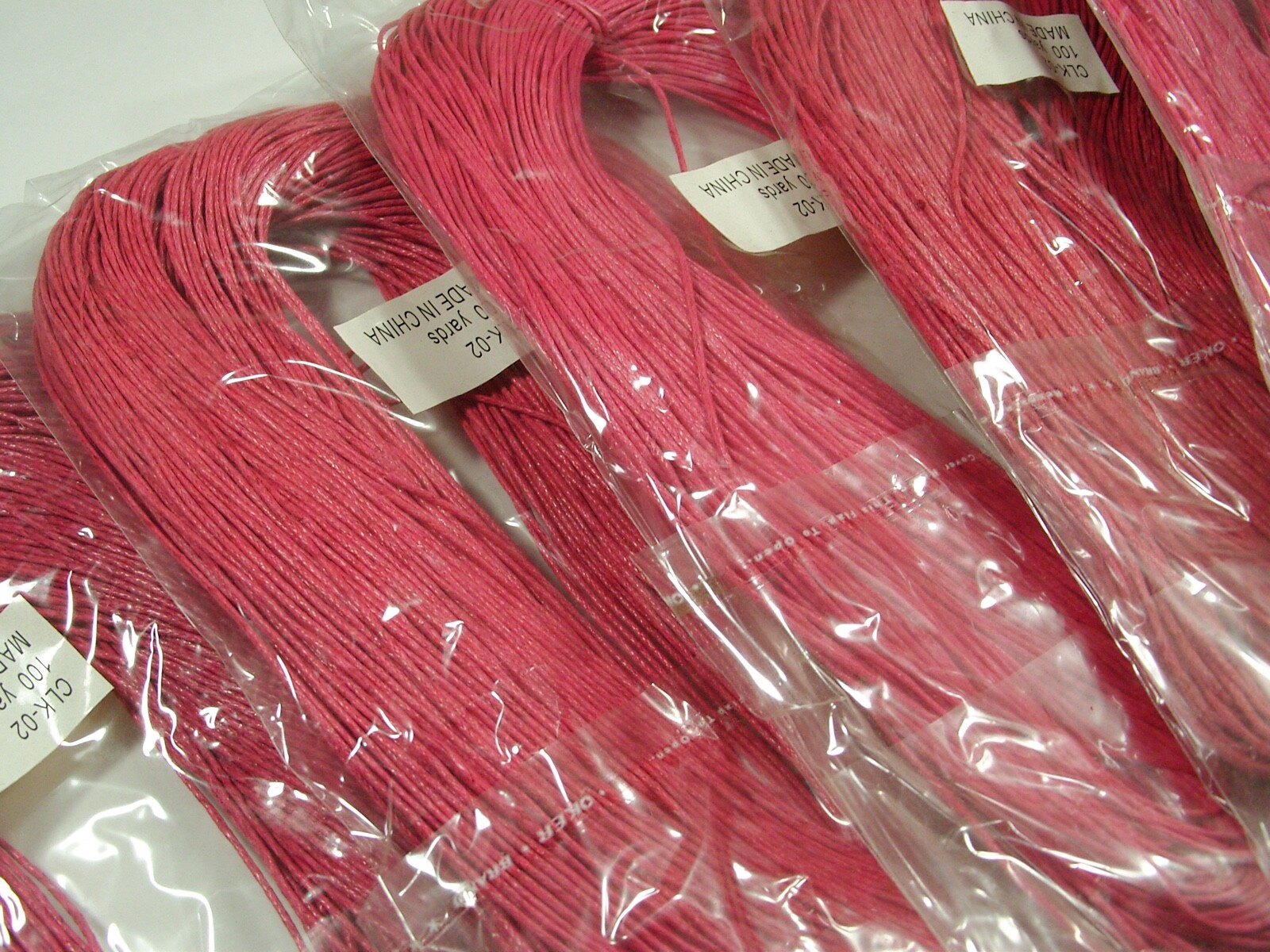500 Yards Dark Pink China Cotton Wax Beading Cord (1MM) Wholesale Bulk (CLK-02)