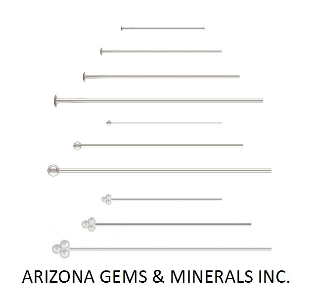 Sterling Silver,925 Head Pins Choose Size & QTY. 1′ 1.5″ 2″ 3″- 26+24+22 Gauge