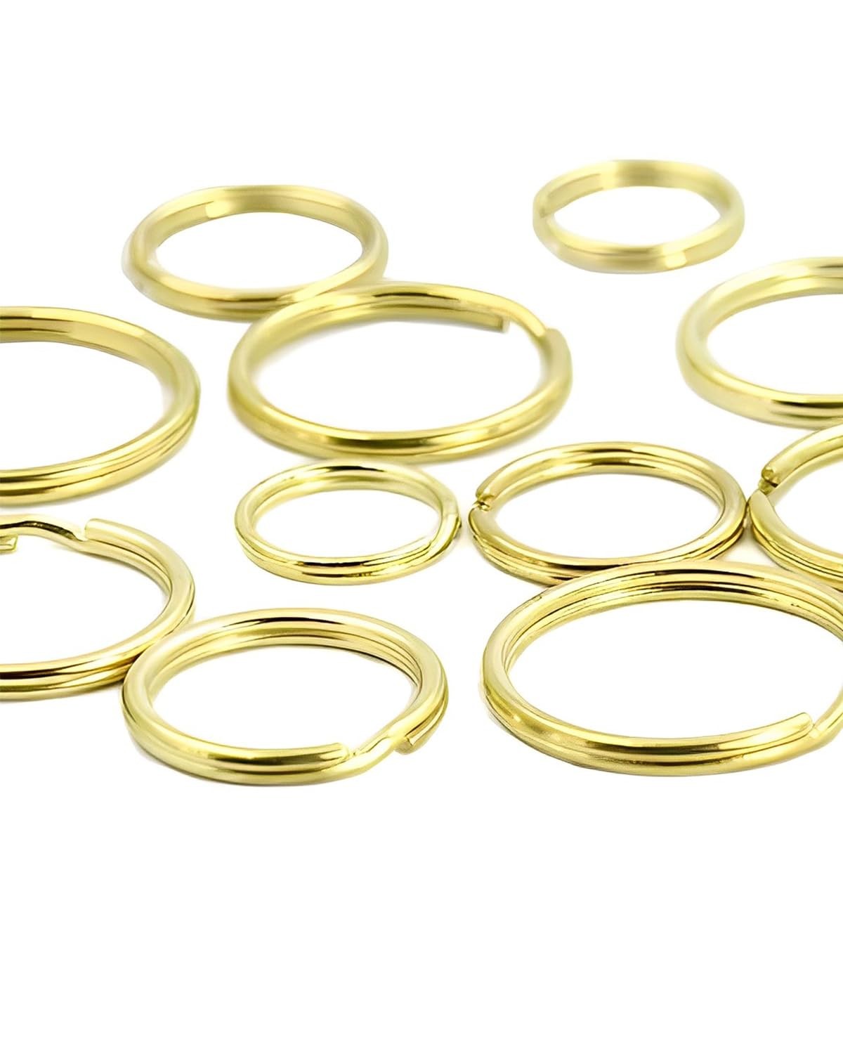 Bluemoona 10 Pcs – Brass Round Edged Keyring outside dimensions :32mm(1 1/4″)