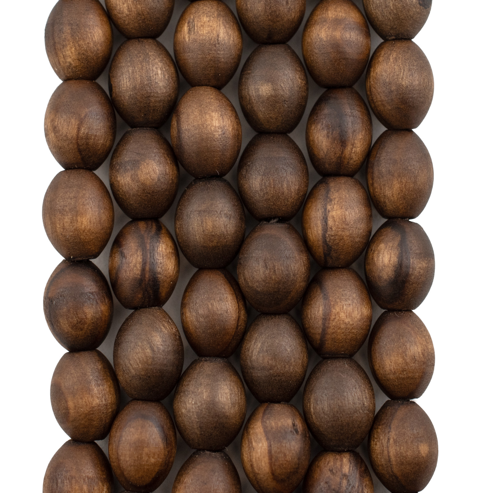 Vintage-Style Oval Olive Wood Beads from Bethlehem 10x8mm Middle East Brown