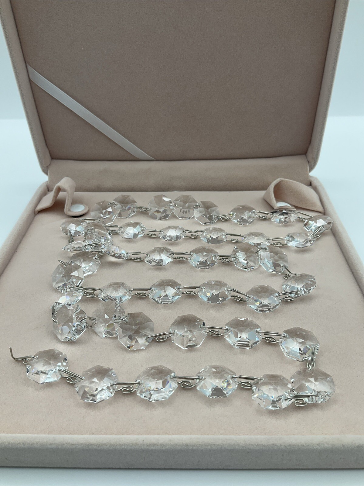 Swarovski Strass Crystal 8116 16MM 42 Octagon Meter Chain Silver Snake 9016MS