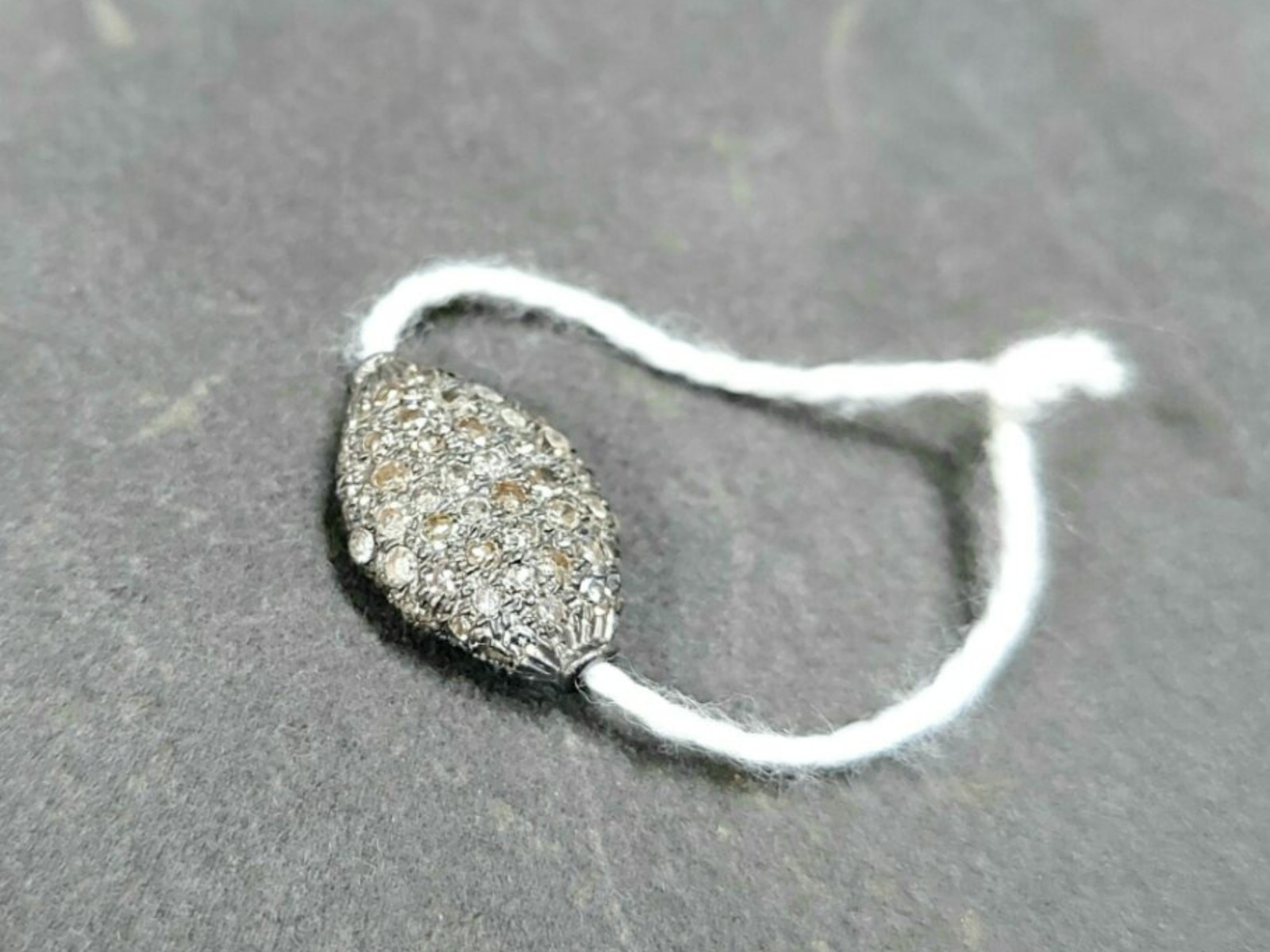 Pave Diamond Spacer Beads Silver Beads Rose Cut Diamonds Beads For Necklace.