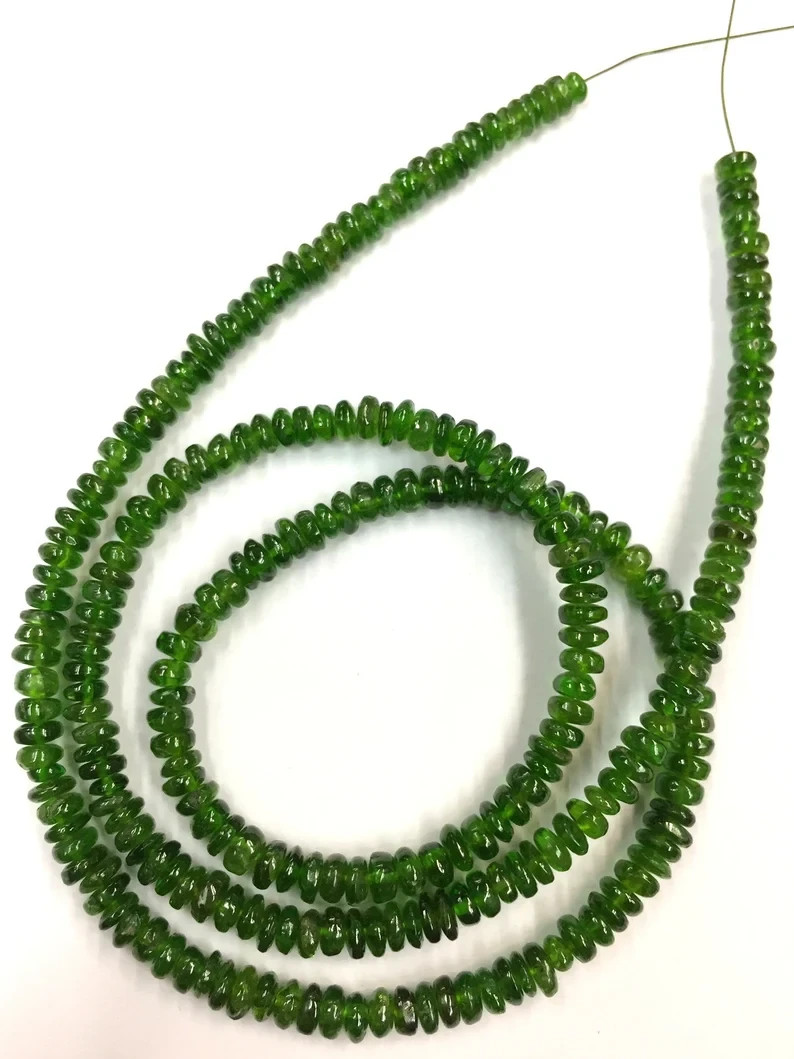 Wholesale Price Amazing Natural Chrome Diopside 4.MM Beads Smooth Rondelle Beads