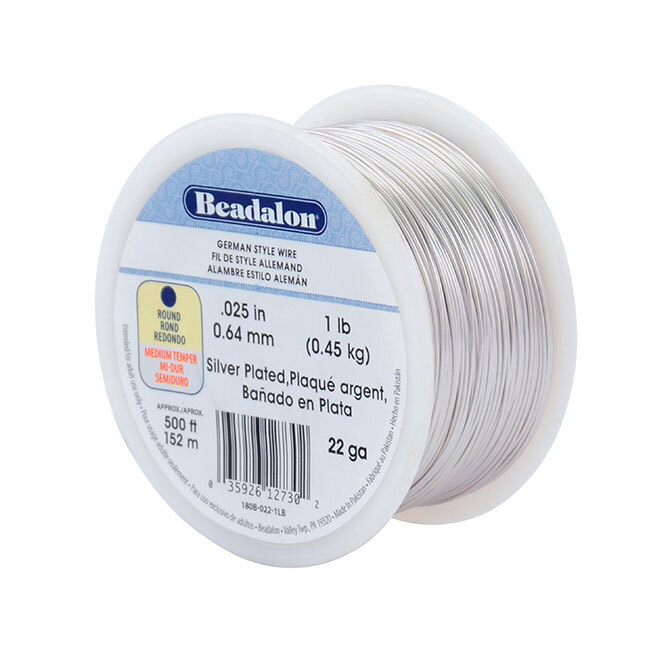 Beadalon® German Style Wire, Round/Silver Plated, Choose Gauge