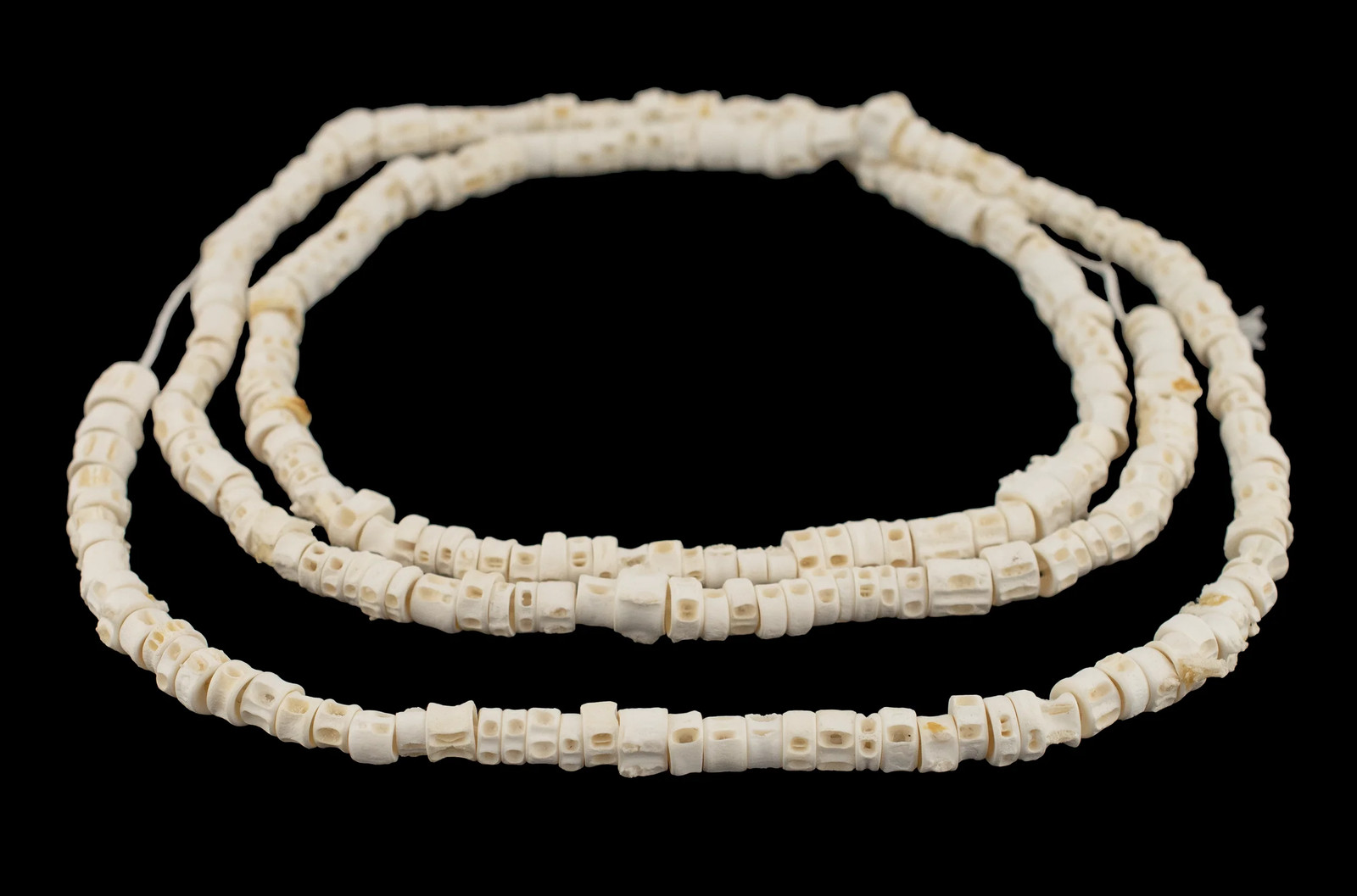 Fish Bone Beads 6-8mm West Africa African White Unusual 40-45 Inch Strand