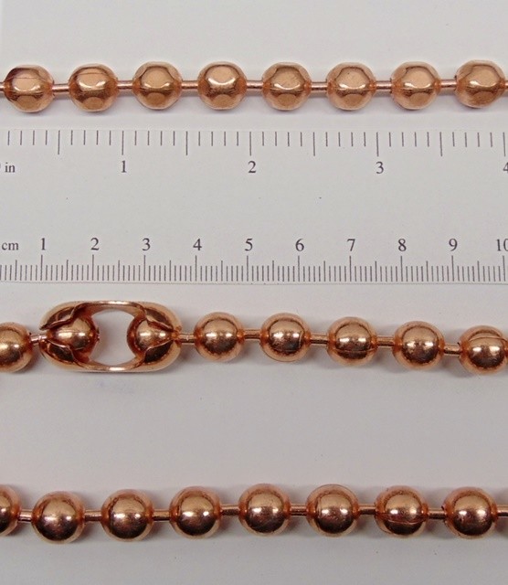 100% COPPER BALL #20 Bulk CHAIN 3/8″ 9.5mm Round + Faceted Bead ~ 3 to 100 feet