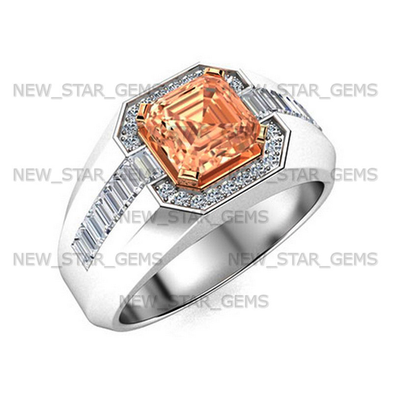 Morganite Lab-Gemstone Ring For Men’s 925 Sterling Silver Ring Handmade Jewelry