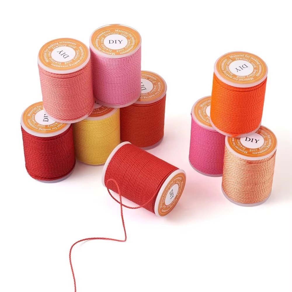 1mm Waxed Polyester Cord Twisted Sewing Waxed Thread for Macrame Bracelet 10Roll