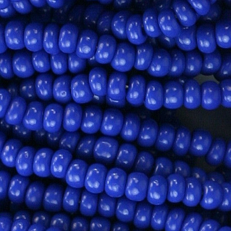 Opaque Royal Blue Czech PRECIOSA® glass 11/0 seed beads, 1 Hank(12 strands)