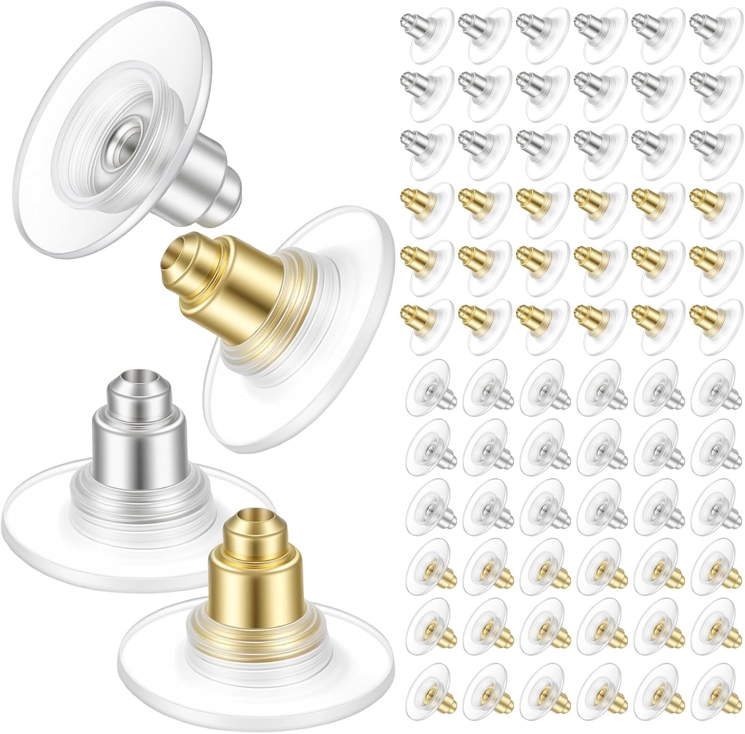 200× Metal Earring Backs Earring Clutch for Droopy Ears/Studs/Heavy Earring US