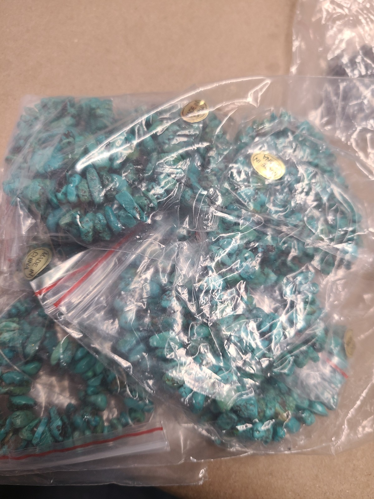 Lot of Fire Mountain Chipped Turquoise Magnesite Beads