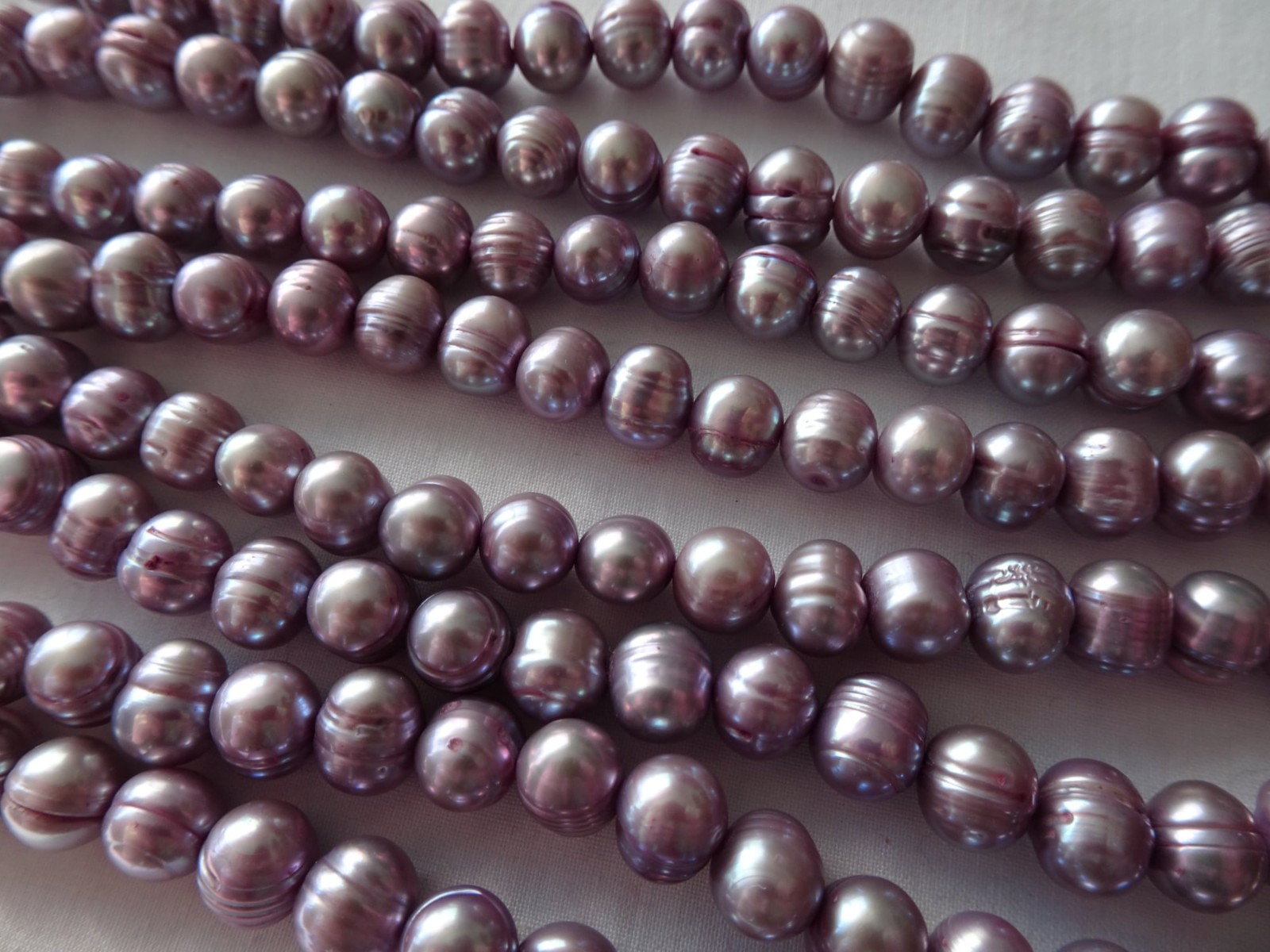16″ Strand 7-8.5mm Long Freshwater Pearls Potato SD Lavender #21 DNG