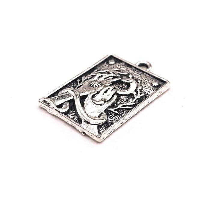 Antique Silver Witchy Hecate Pendant, 15x23mm – US Seller